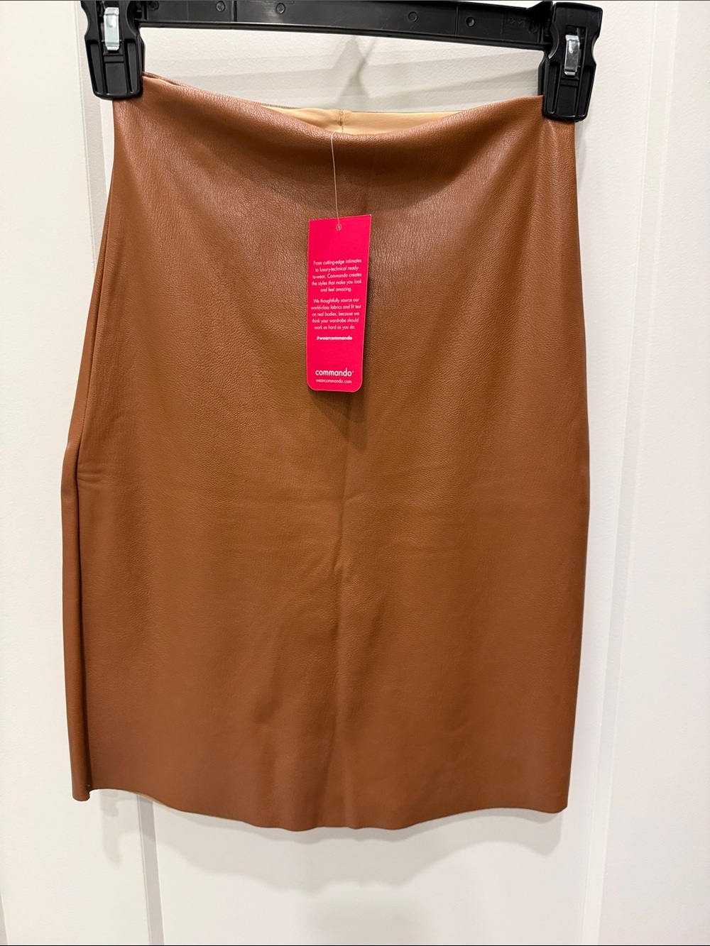 Commando Caramel Brown Faux-Leather Pencil Skirt